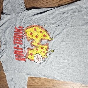 Gray Wu-Tang Pizza Graphic T-Shirt